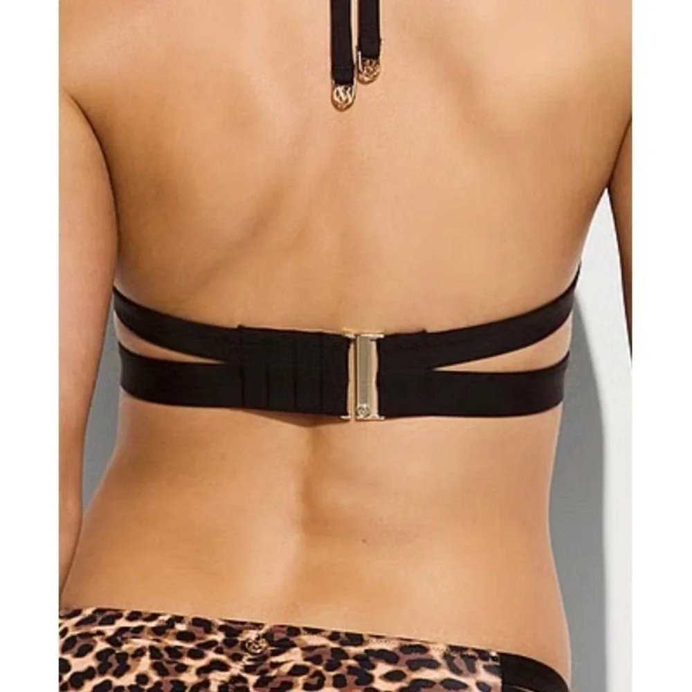 Victoria's Secret‎ Bombshell Push Up Bikini Top 38C Leopard Print Strappy Halter